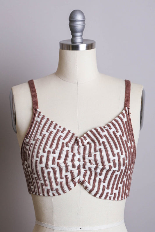 Brown/Cream Knitted Brami