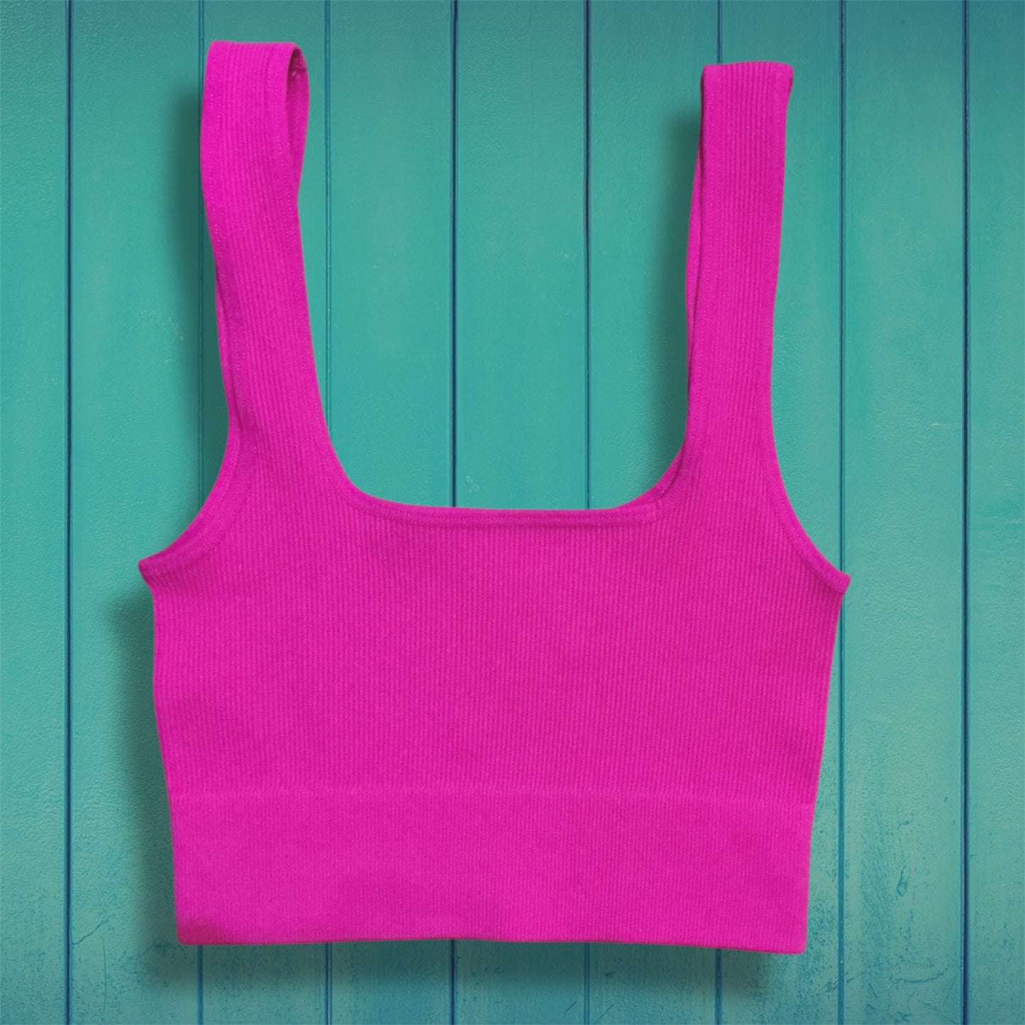 Hot Pink Ribbed Bralette