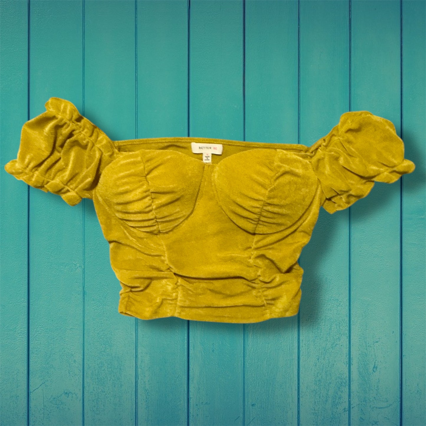 Mustard Tube Slinky Crop Top
