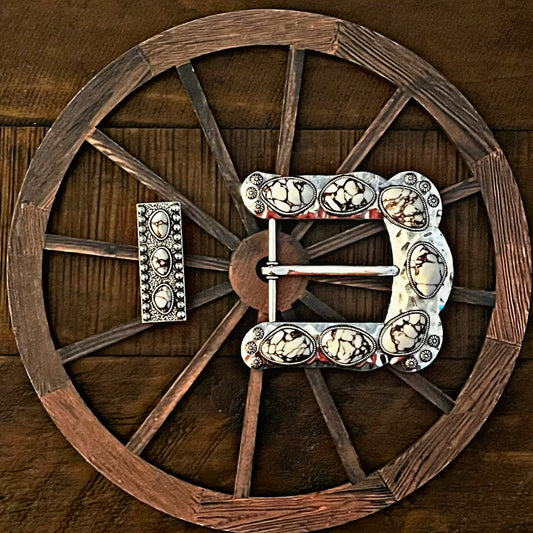 White Stone Belt Buckle
