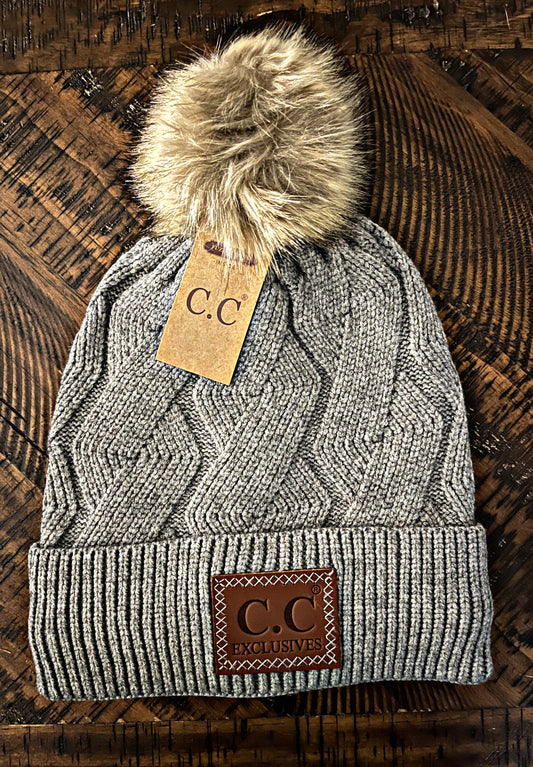 Gray Geometric C.C. Beanie