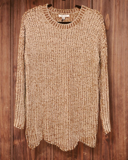 Chenille Taupe Sweater