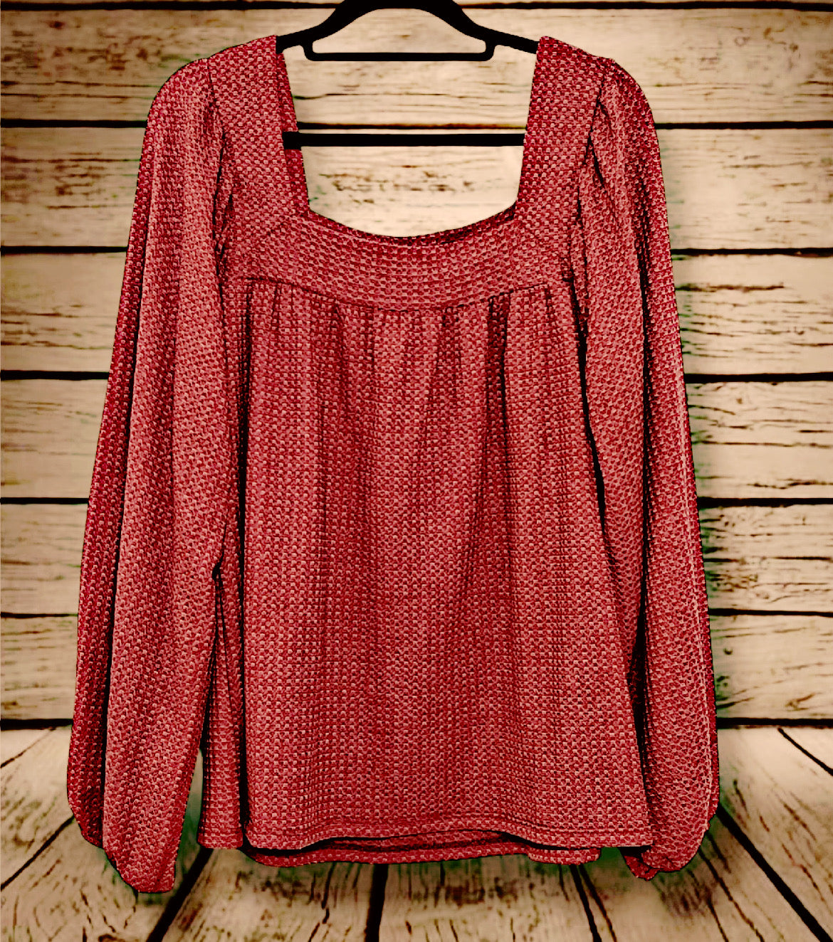 Burgundy Waffle Top