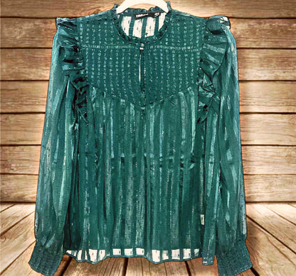 Emerald Green Sheer Top