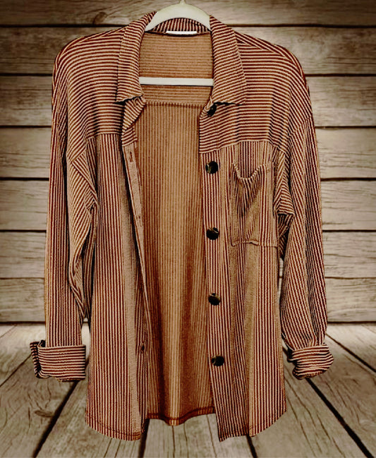 Caramel Ribbed Shacket