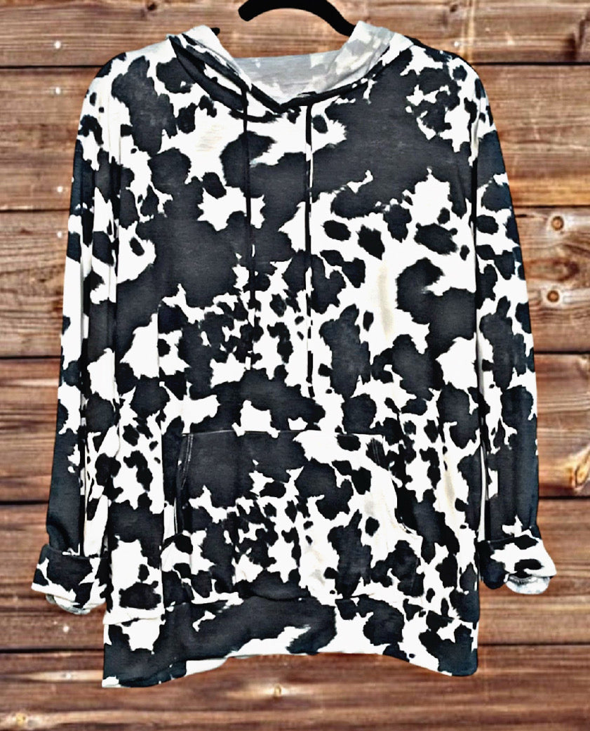 Cow Print Hoodie