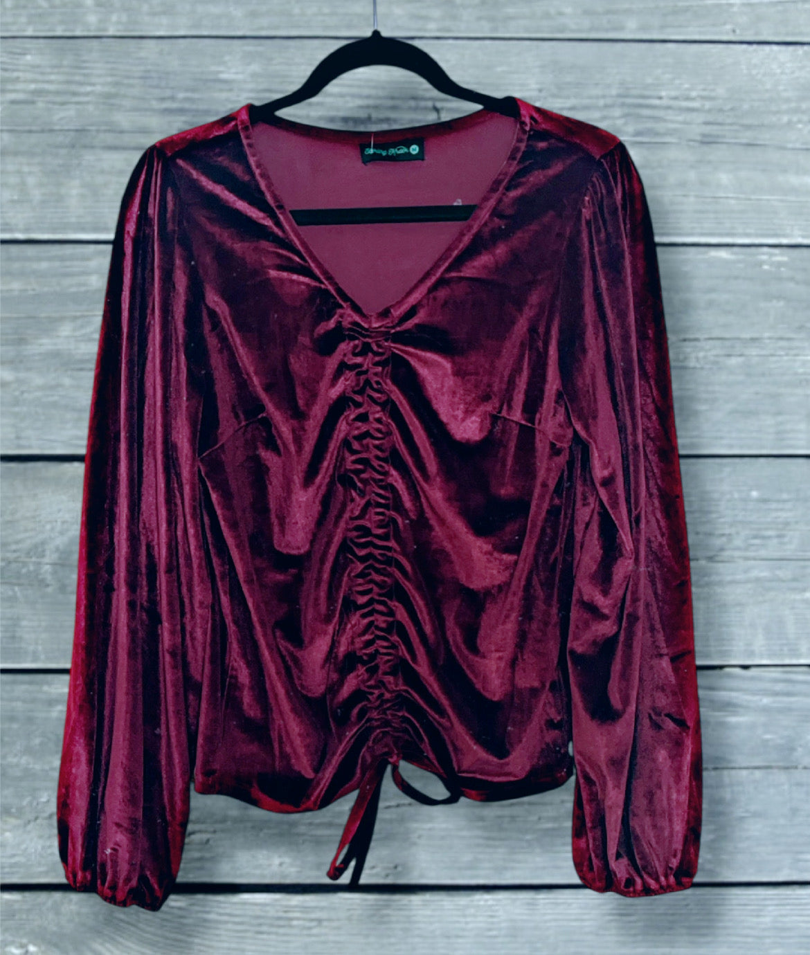 Burgundy Velvet Top