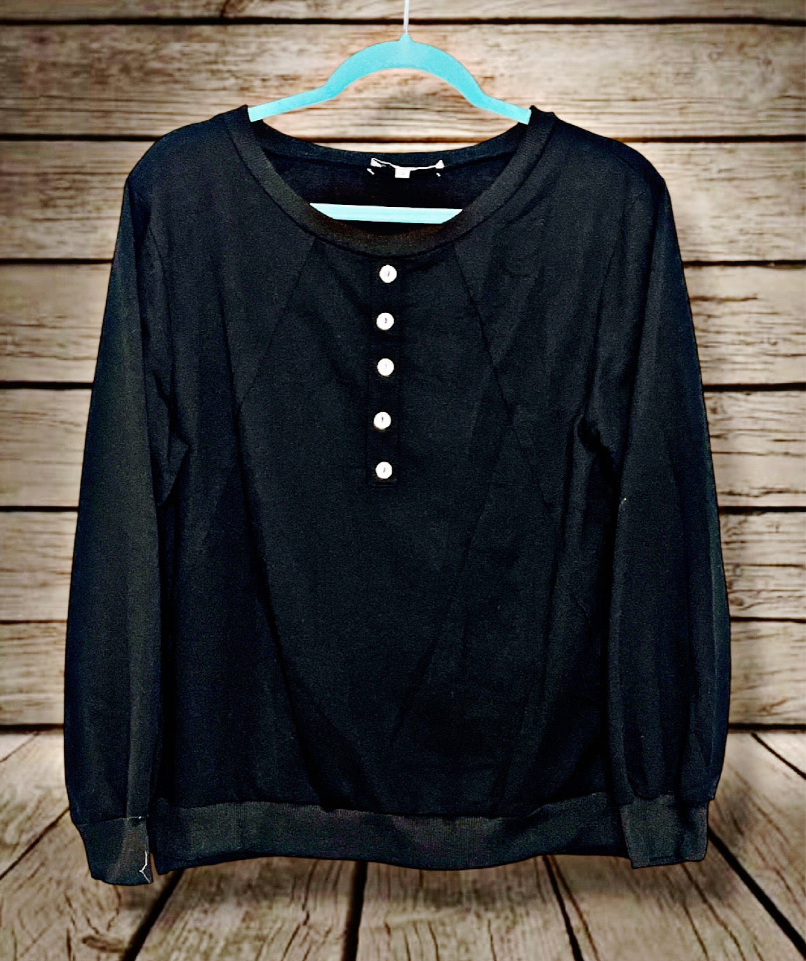 Black Henley Top