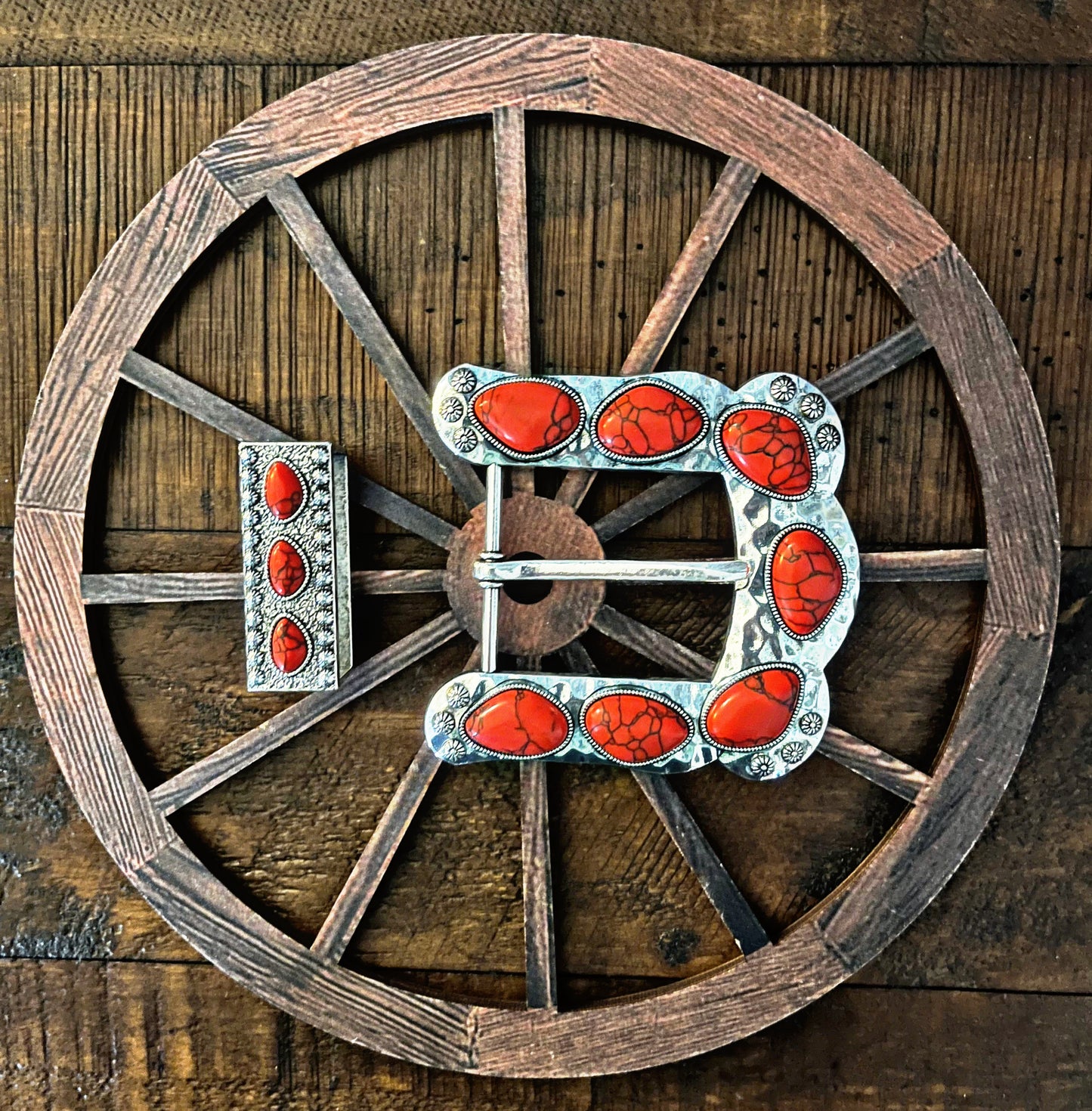 Red Stone Belt Buckle