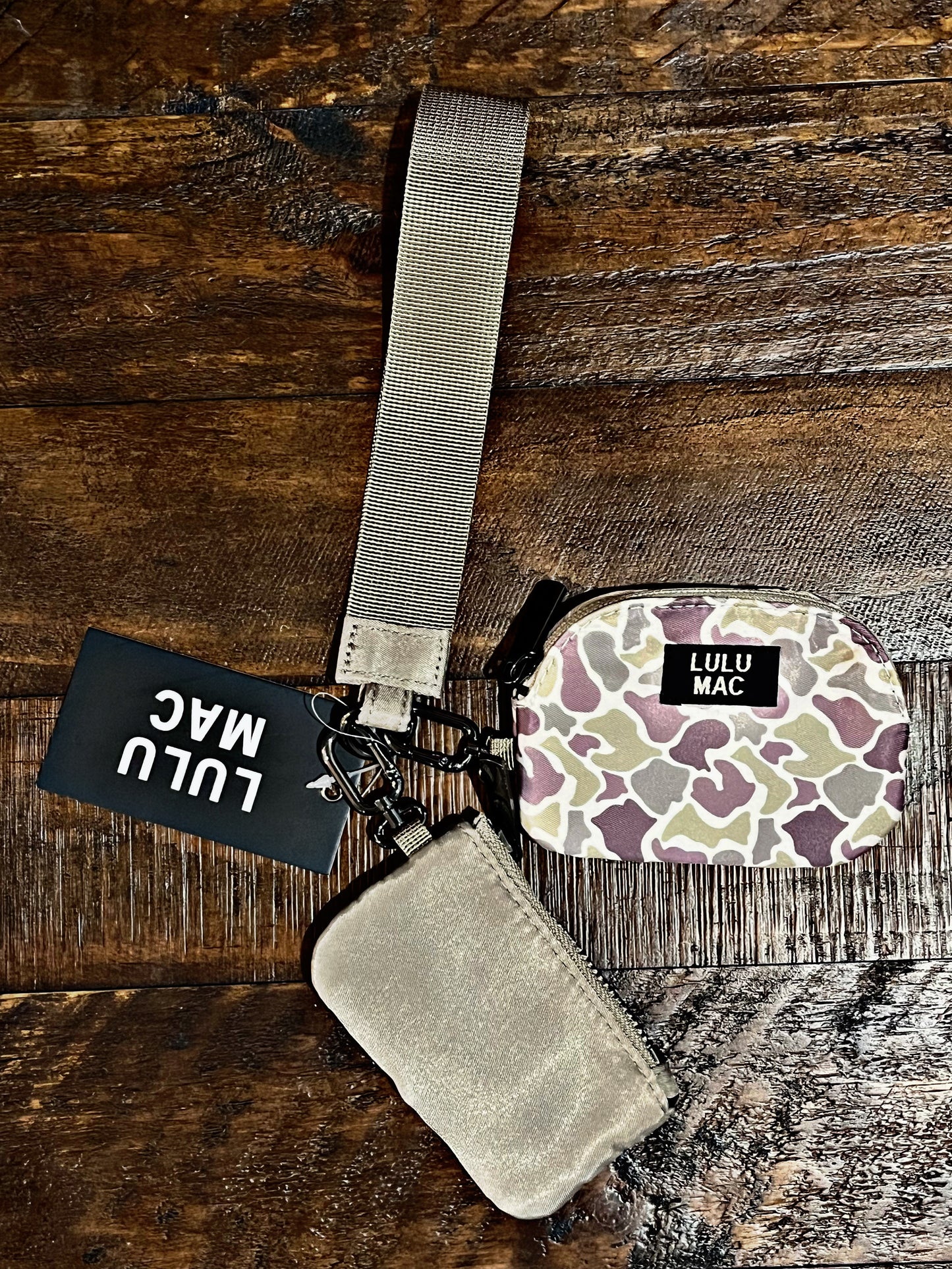 Lulu Mac Light Camo Double Pouch Wristlet