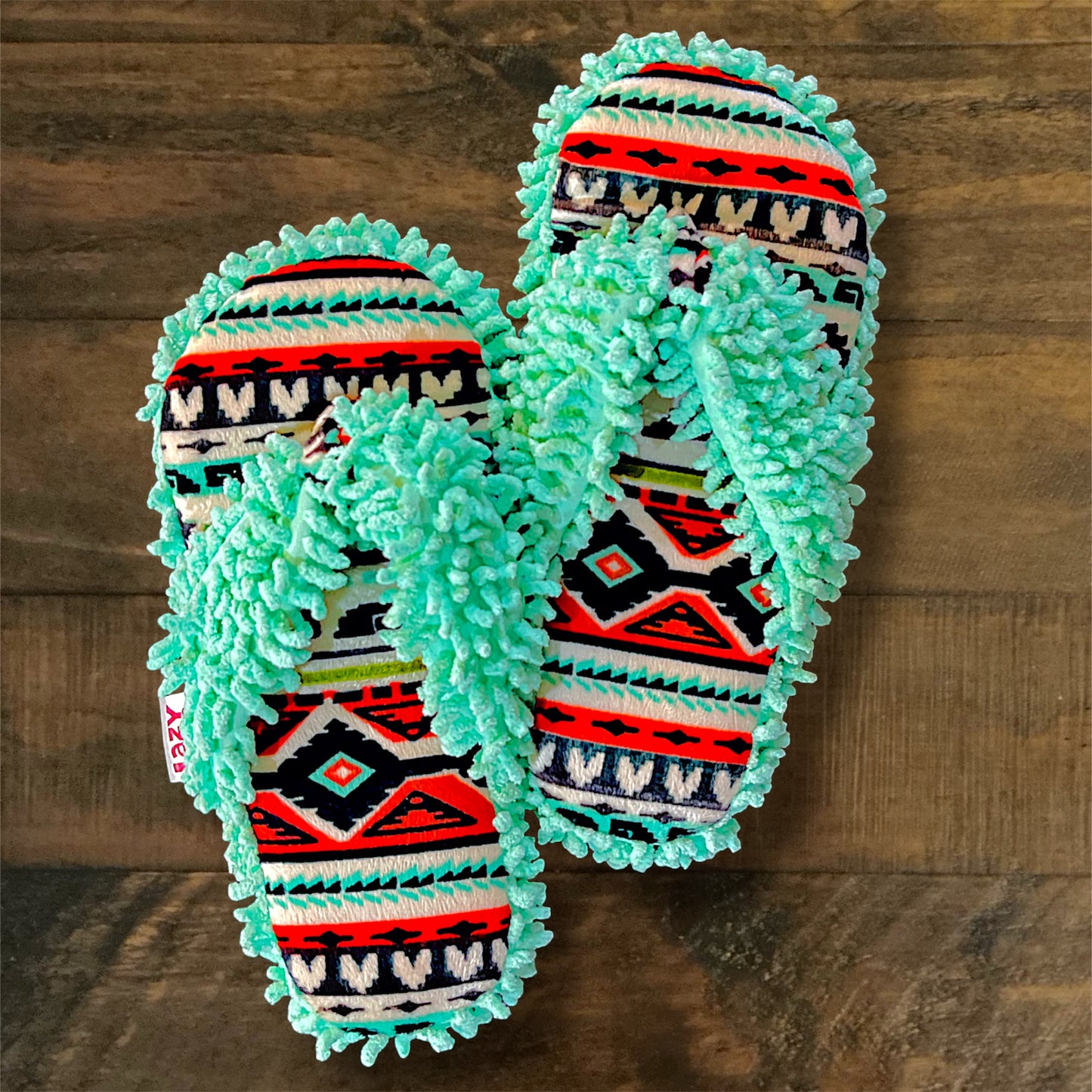 Aztec/Mint Spa Slippers