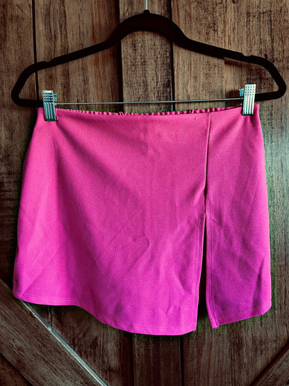 Pink Front Slit Skort