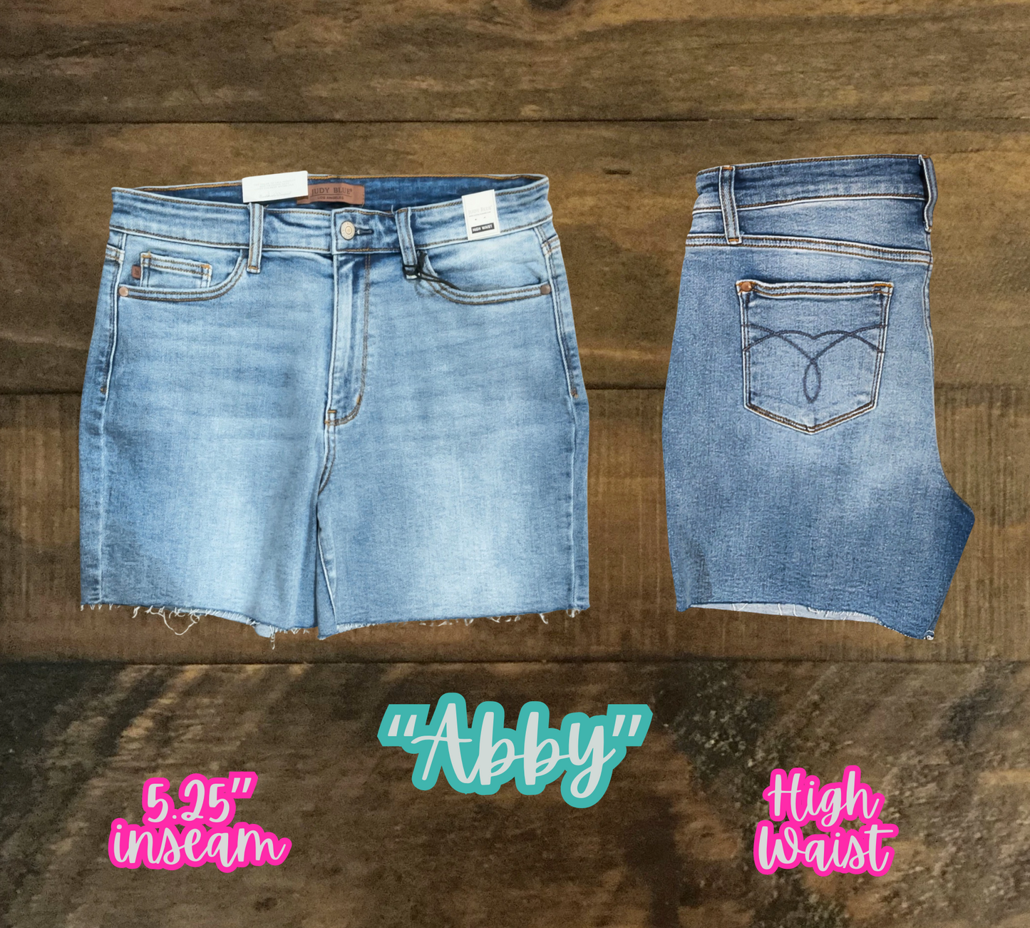 “Abby” - High Waist Cut Off Shorts