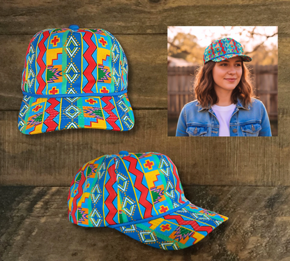 90s Retro Aztec Printed Grandpa Hats
