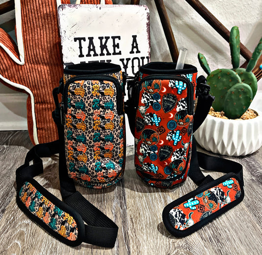 Neoprene Western Print Water Bottle Holders