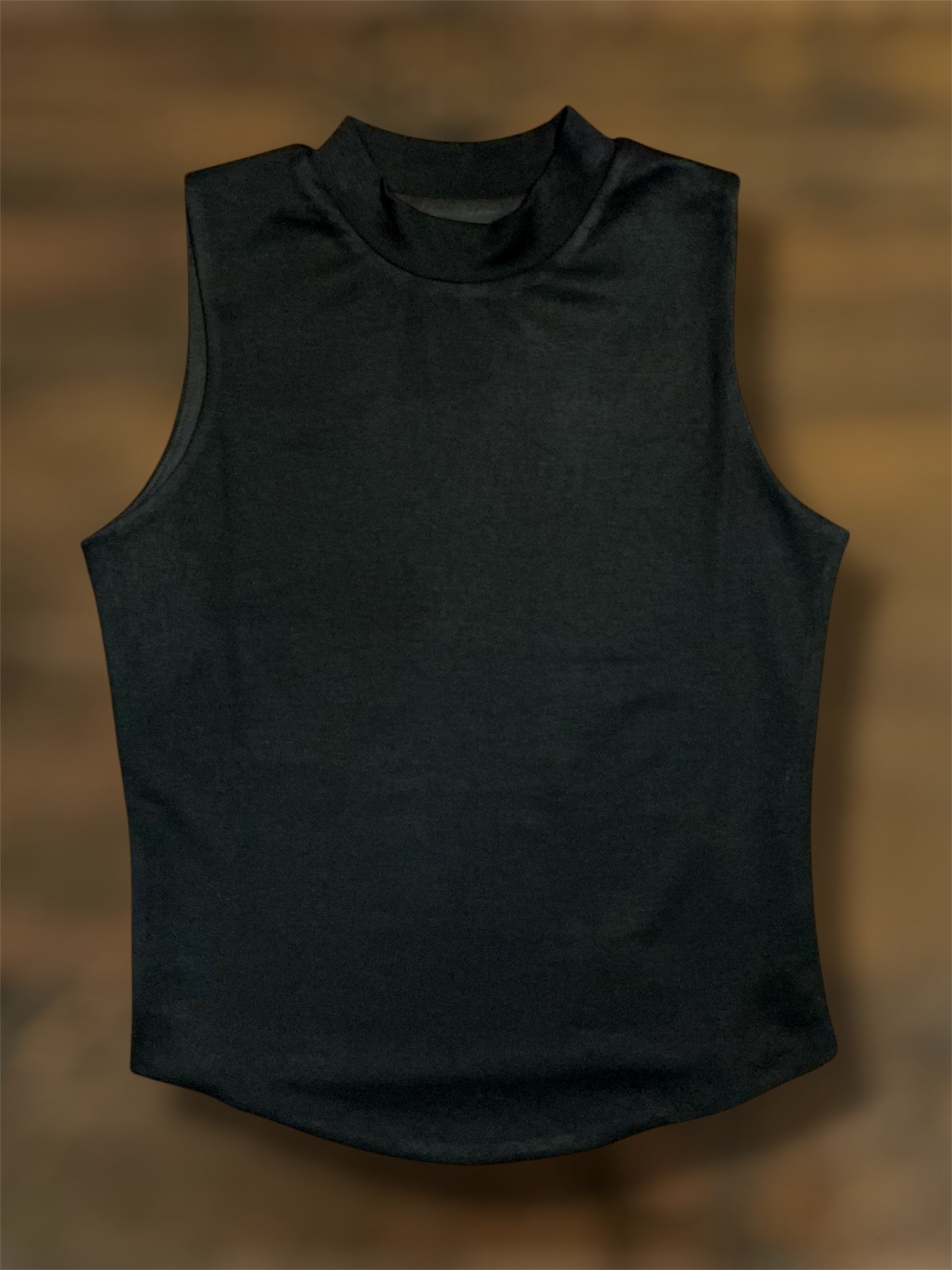 Basic Mock Neck Top - Black