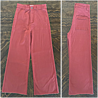 Mineral Red High Rise Cropped Pants