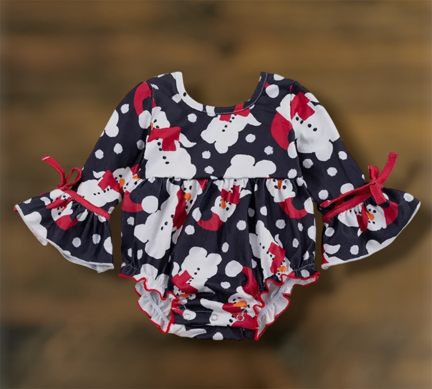 Snowman Bell Sleeve Onesie