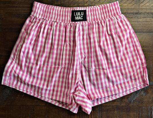 Pink Gingham Boxer Shorts