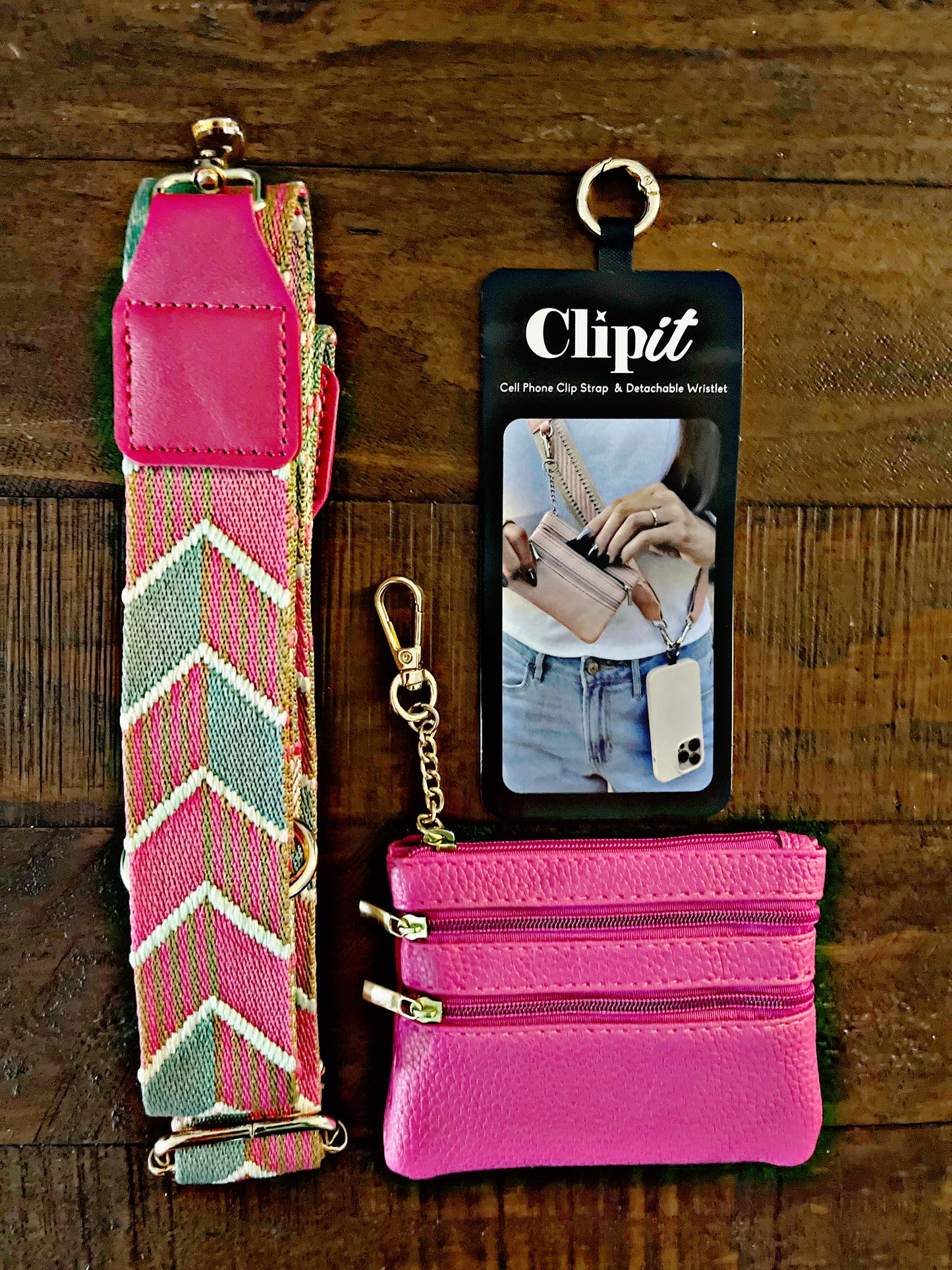 Cell Phone Crossbody Straps with Detachable Wristlet