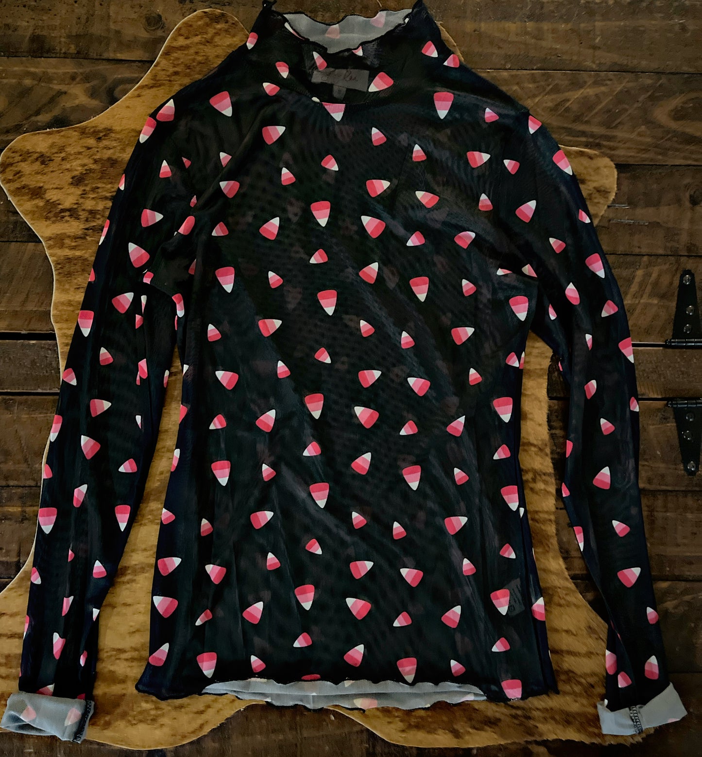 Candy Corn Mesh Top