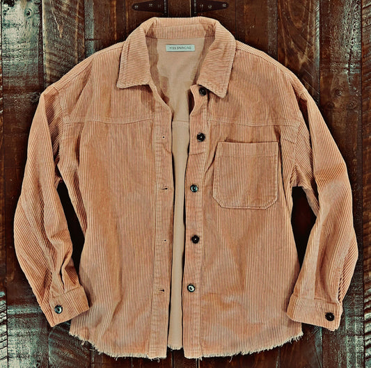 Peach Corduroy Shacket