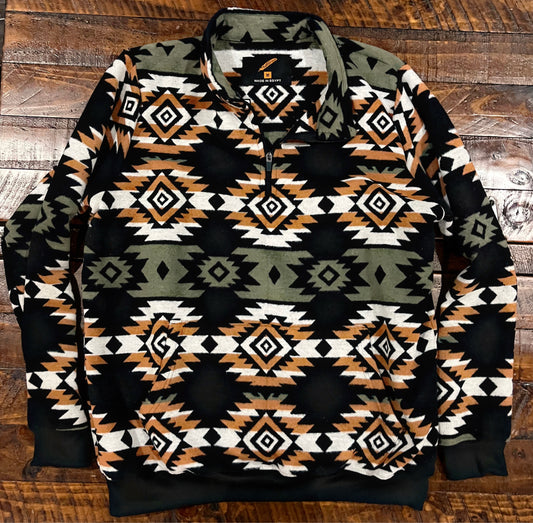 Unisex Brown/Black/Gray Thick Southwest Pullover
