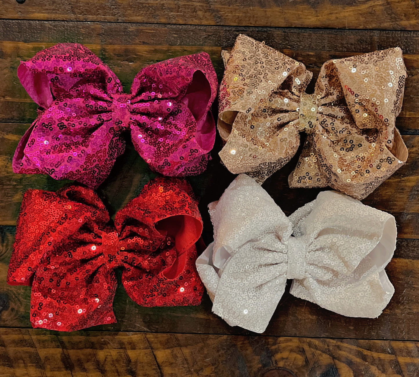 6.5” Double Layer Sequin Hair Bows