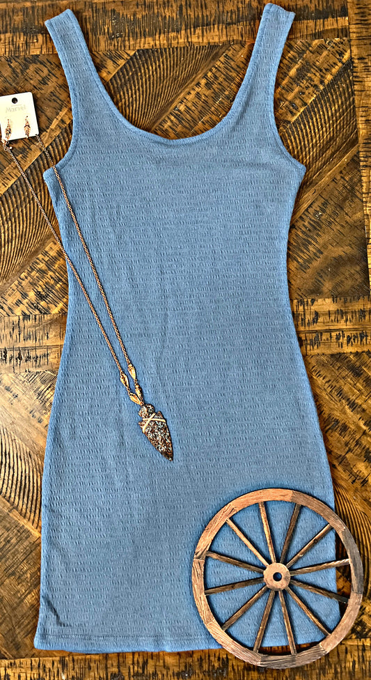Blue Stone Bodycon Dress