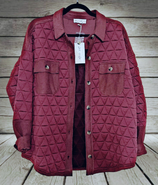 Brick Quilted Shacket