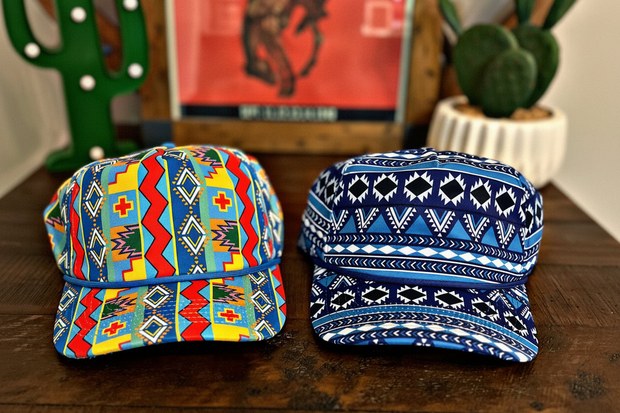 90s Retro Aztec Printed Grandpa Hats