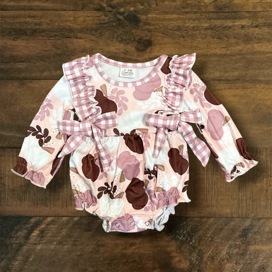 Mauve and White Pumpkin Onesie