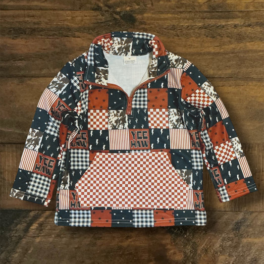 Boy’s Yeehaw Western Patch Pullover