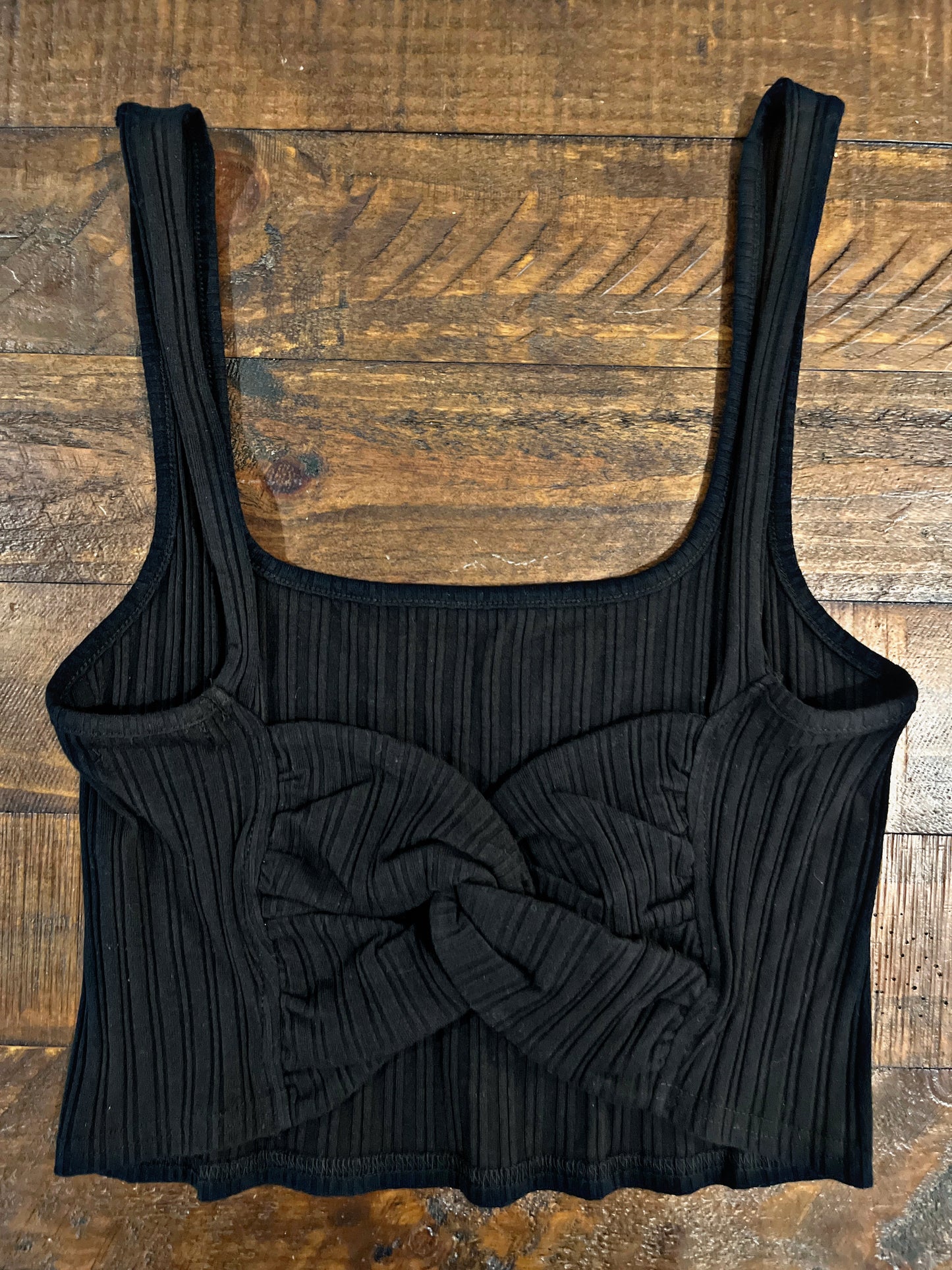 Black Twist Back Crop
