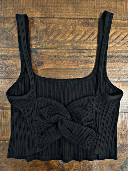 Black Twist Back Crop