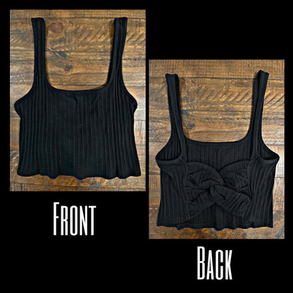 Black Twist Back Crop
