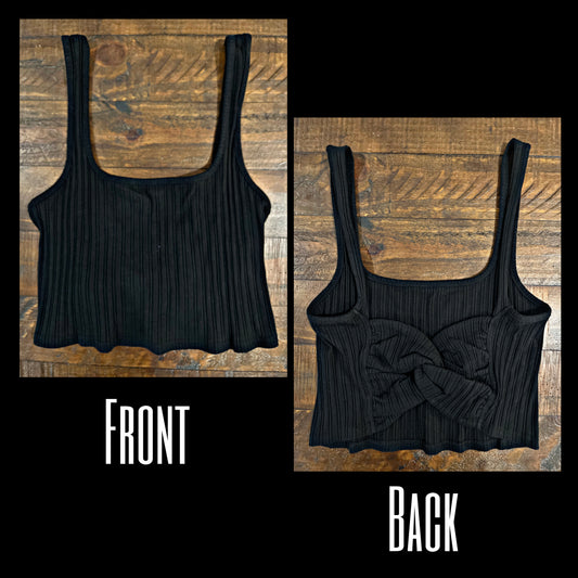 Black Twist Back Crop