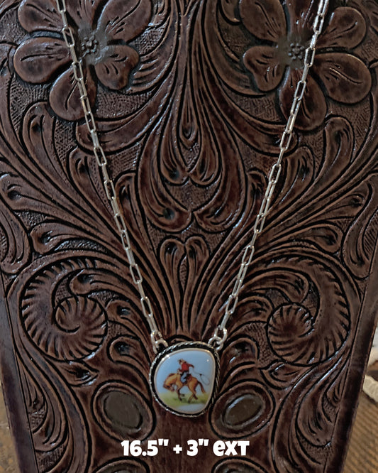 Light Blue Western Theme Necklace