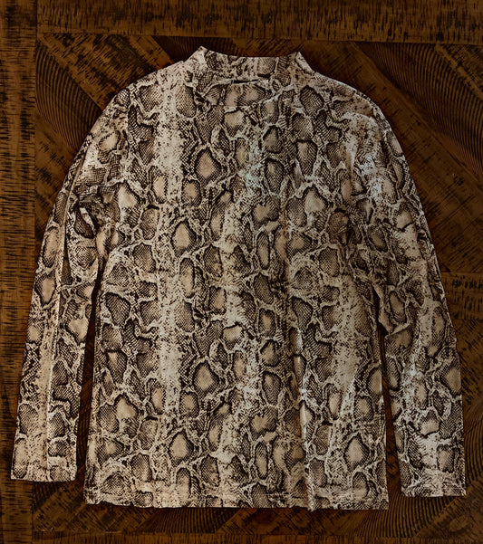 Snake Print Mesh Top