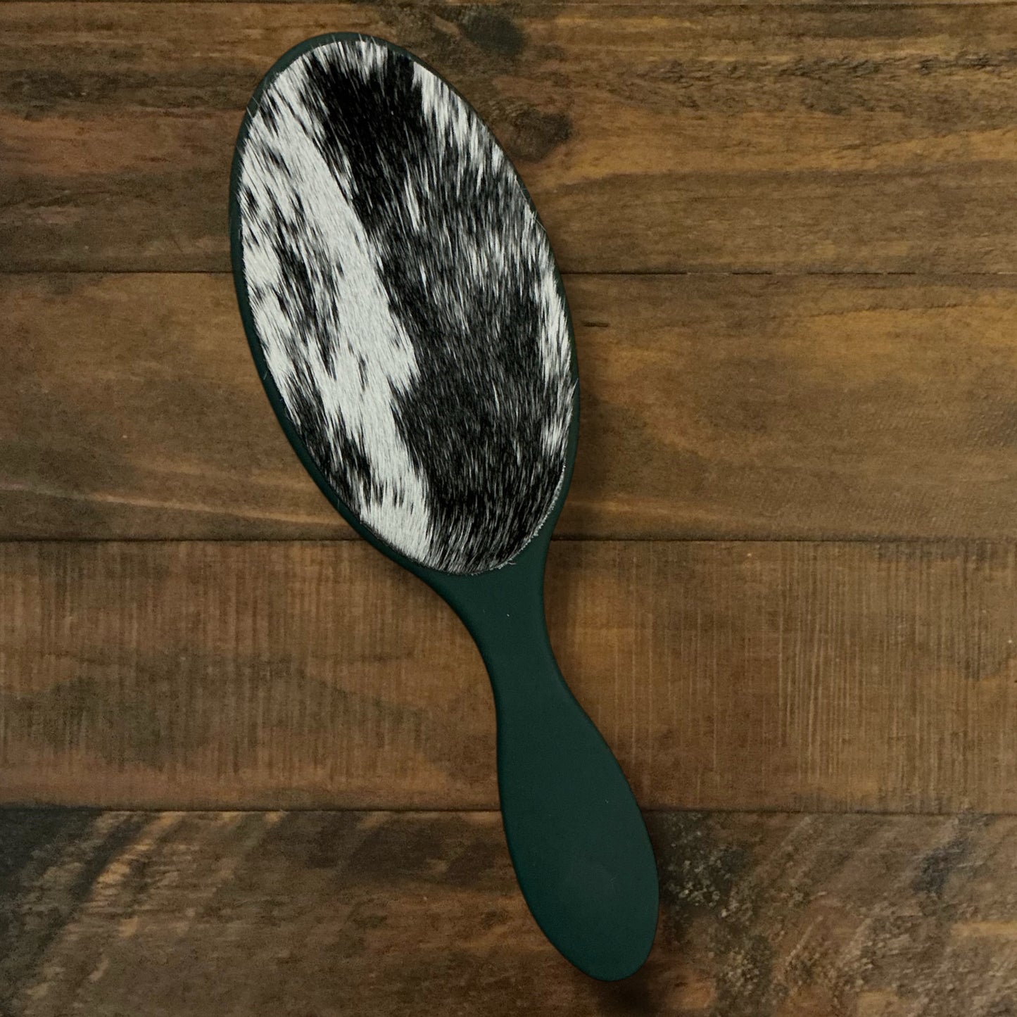 Myra Brand Hairbrushes with Real Black Cowhide
