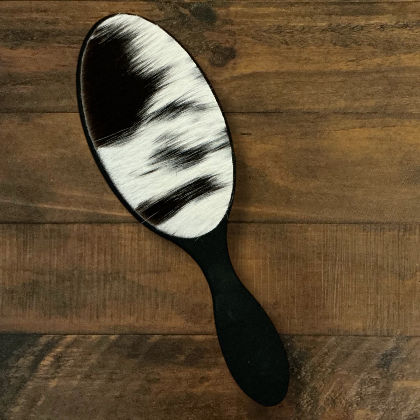 Myra Brand Hairbrushes with Real Black Cowhide