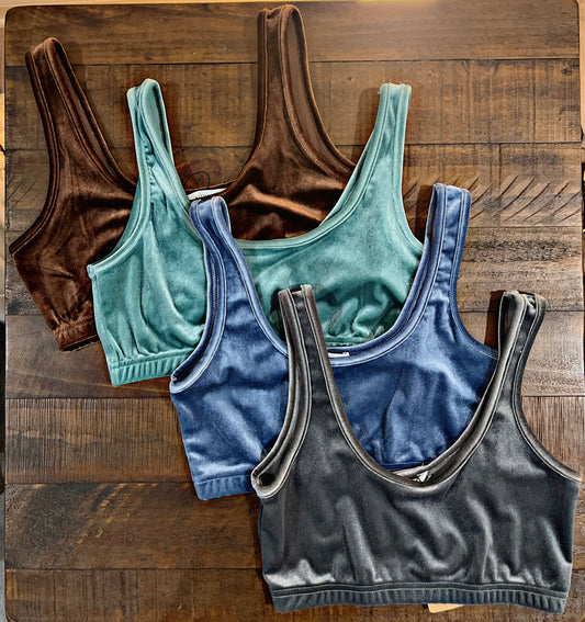 Velvet Bralette Tops
