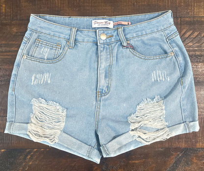 Light Wash Cuffed Shorts