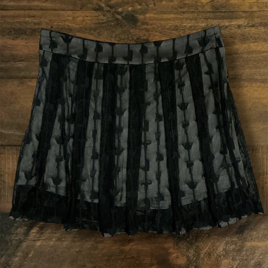 Black Lace Skirt Over Shorts