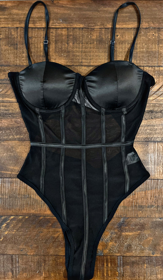 Black Corset Bodysuit