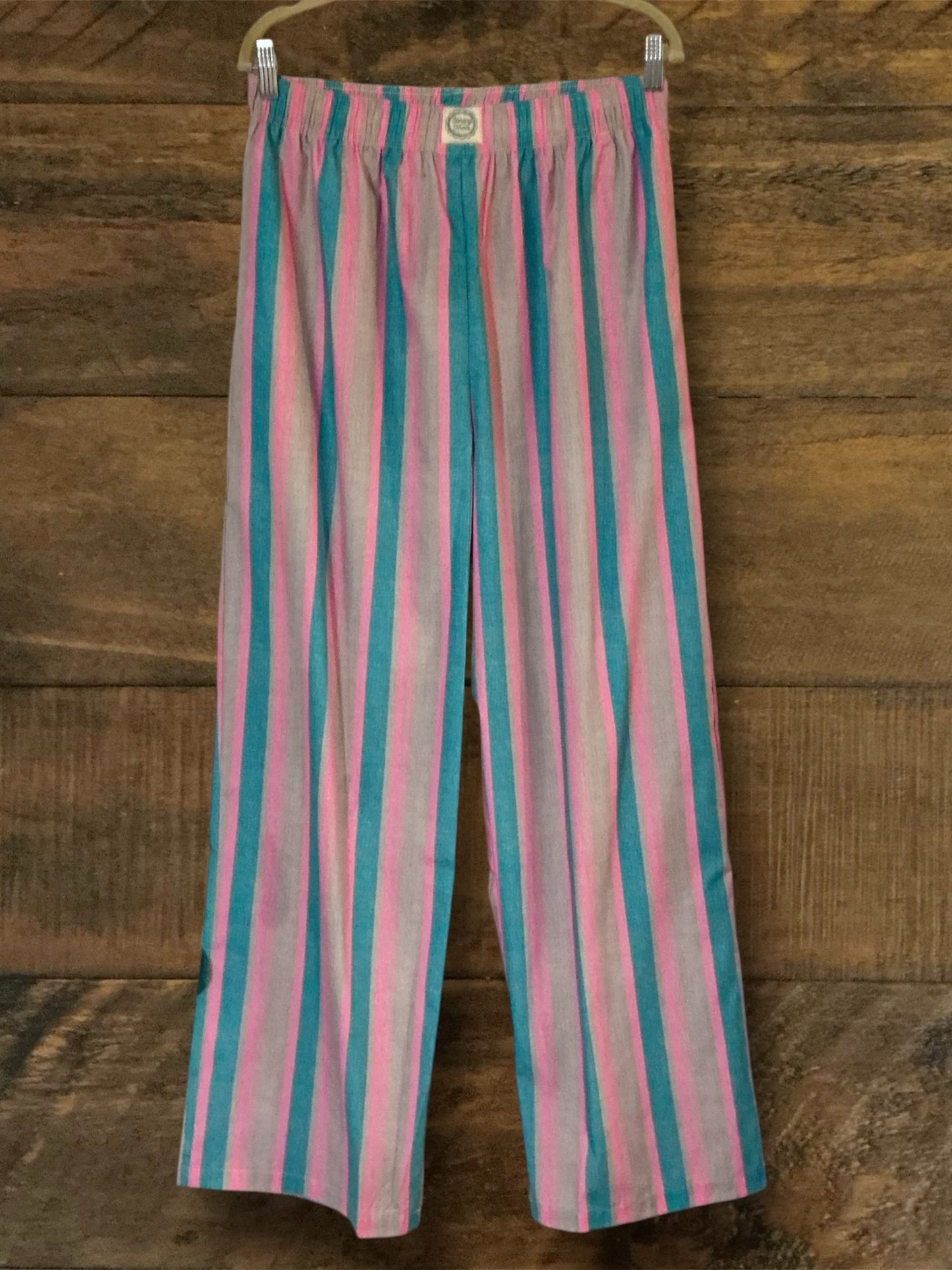 Pink and Teal Striped Boxer Pants