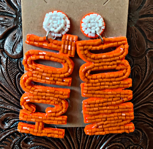 Orange Touchdown Earrings