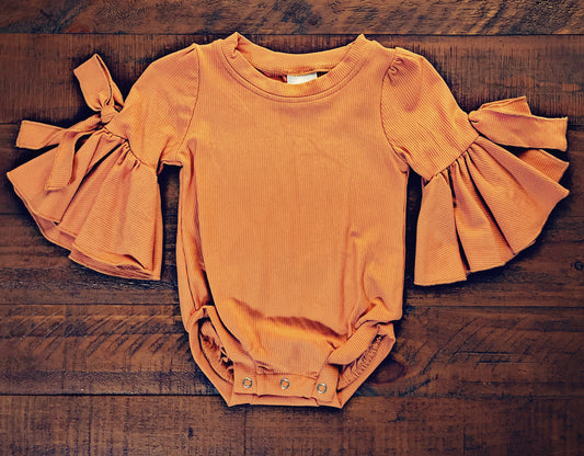 Camel Bell Sleeved Onesie