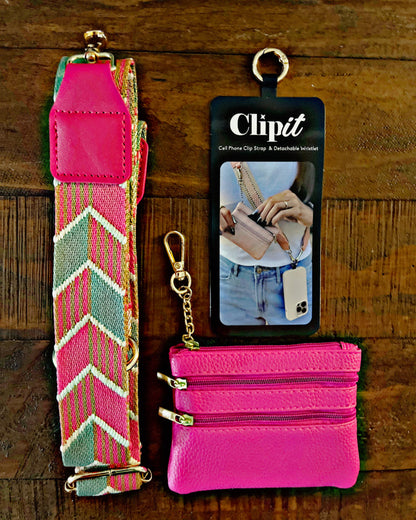 Cell Phone Crossbody Straps with Detachable Wristlet