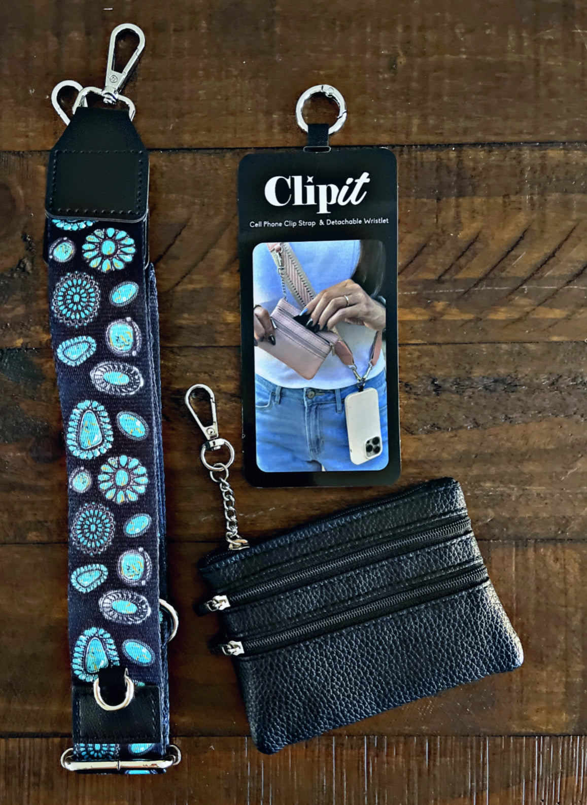 Cell Phone Crossbody Straps with Detachable Wristlet